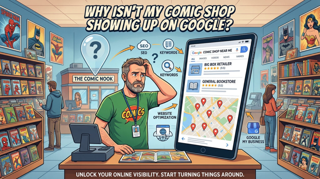 Comic shop owner confused about why his store isn't showing up on Google search results